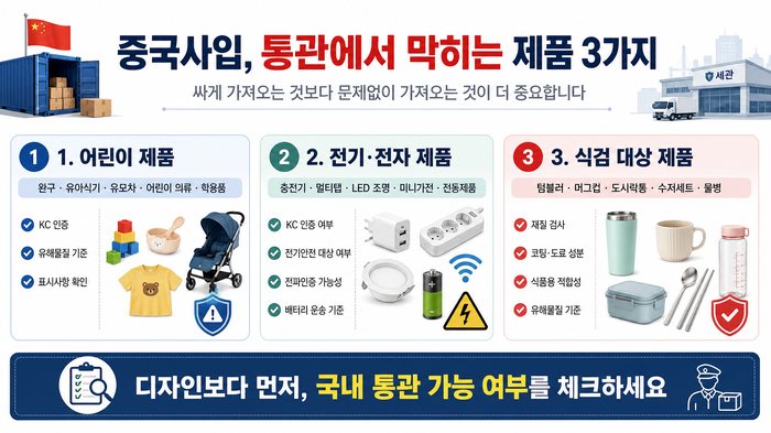 직접 수입하면 막히기 쉬운 중국 제품 3가지｜중국사입 전 통관 리스크 꼭 확인하세요